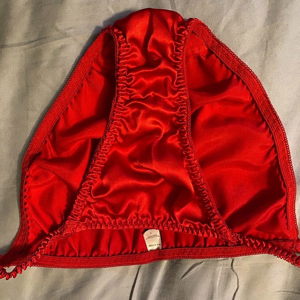Joe Boxer Red Satin String Bikini Panties Red